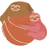 Sloths-Hug-Basketball-Sports-Lover - Basket Embroidery Design - FineryEmbroidery